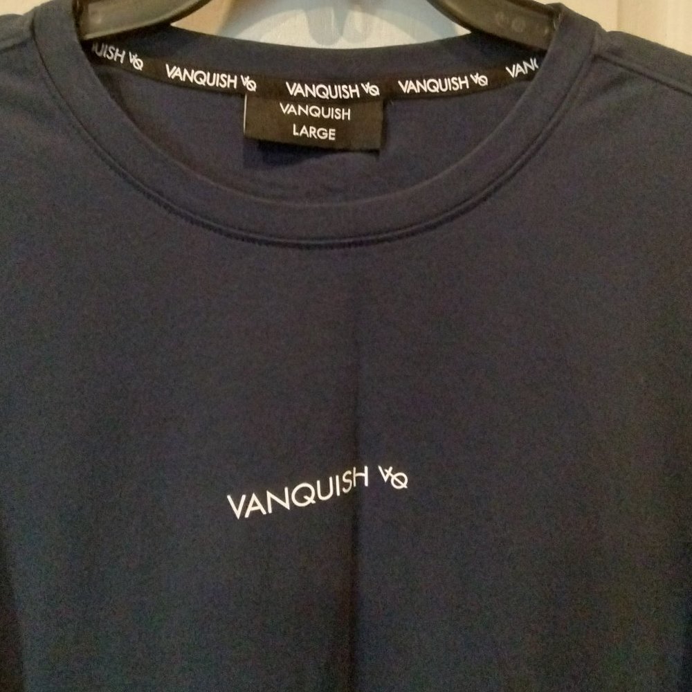 Vanquish Navy Blue Crew Neck Long Sleeve Shirt Size L - Picture 2 of 11